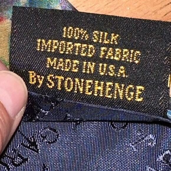 J. Garcia Stonehenge Collection Four Facets 1 Silk Colorful Tie - Picture 5 of 5